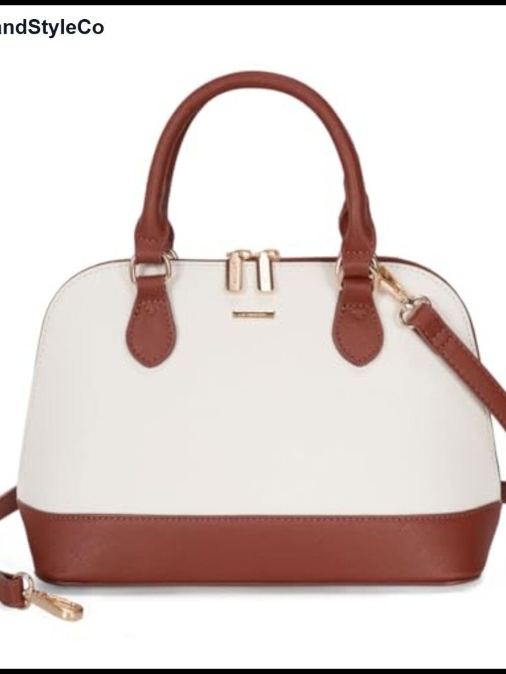 Faux Leather Crossbody Satchel Bag with Double Zip, Vegan Leather Purse